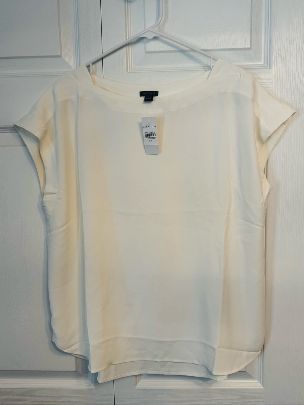 NWT Ann Taylor Off-white Square Neck Blouse, LT